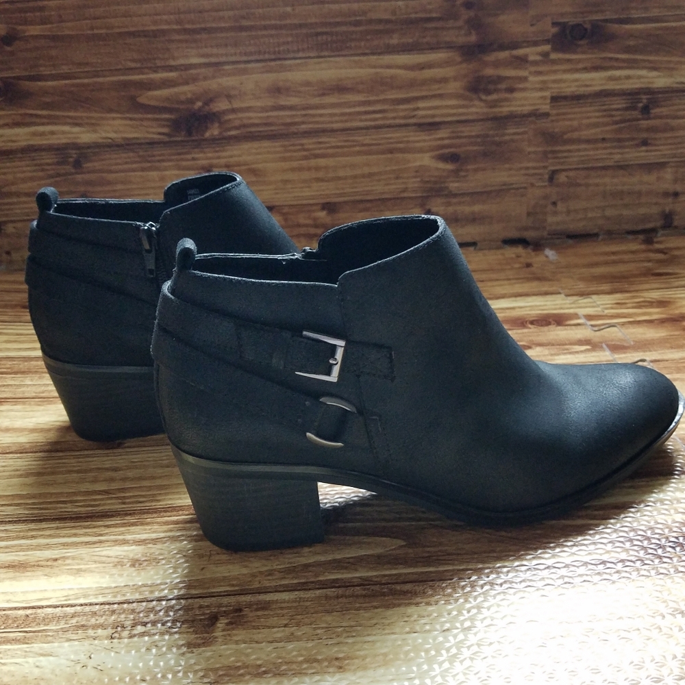 Rialto Black Ankle Boots with Buckle Booties Women's 9.5 Size